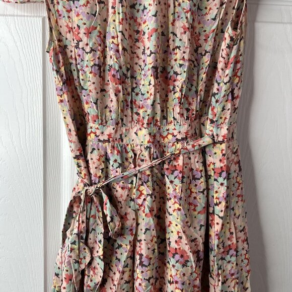 Rebecca Taylor Margo Pink Floral Print Short Sleeve Wrap Dress Women's Size 4 - Picture 8 of 11